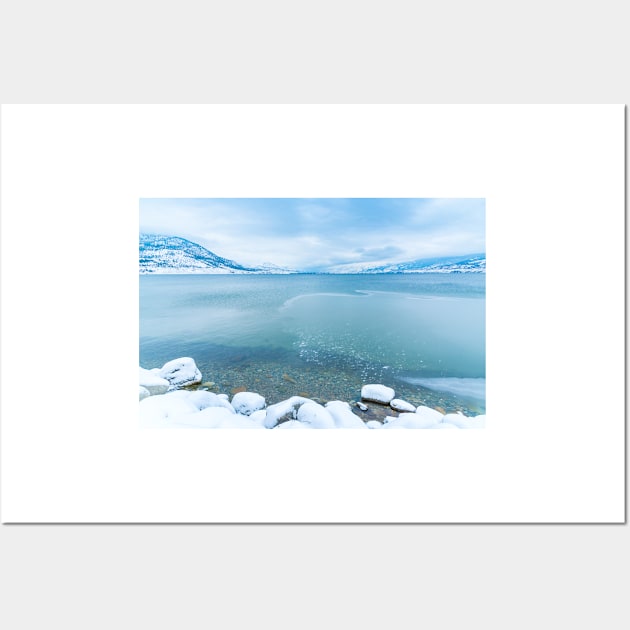 Fresh Snow on Lake and Mountains Wall Art by Amy-K-Mitchell